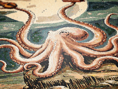 These Arms Of Mine, Moody Vintage Octopus and Moon Woven Cotton Blanket