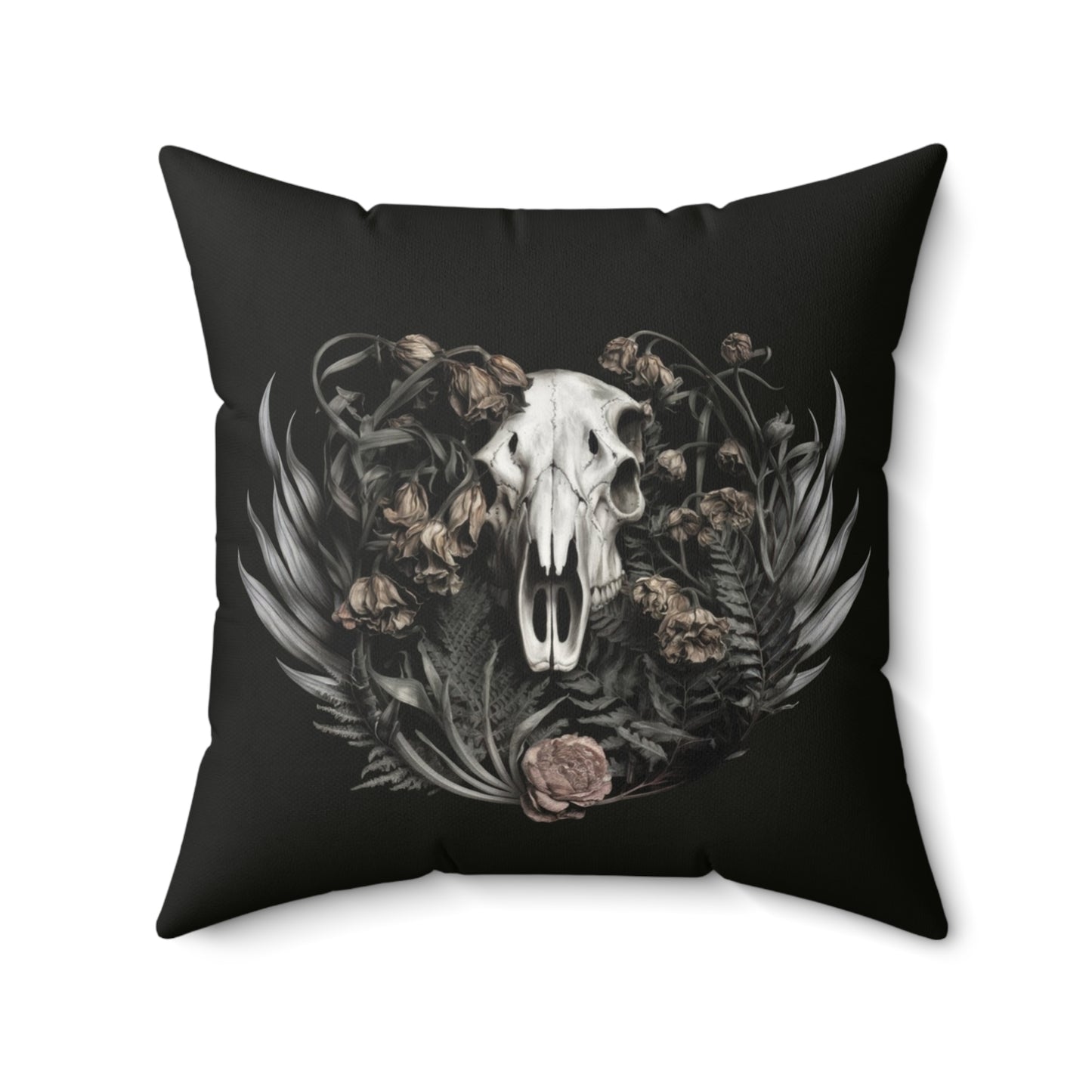 C-2 Botanical Ram Skull Faux Suede