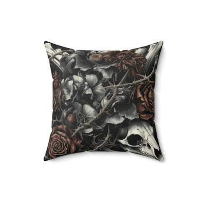 Raven Skull & Roses Faux Suede