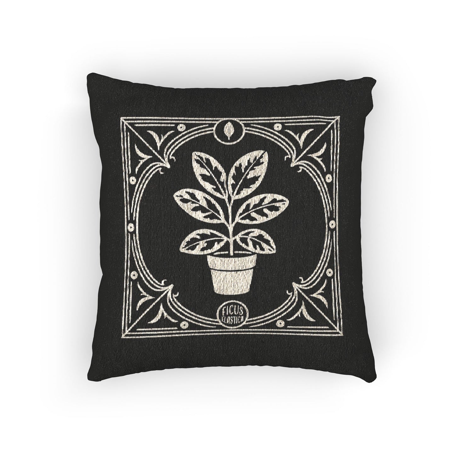 Rubber Plant Woven Pillow