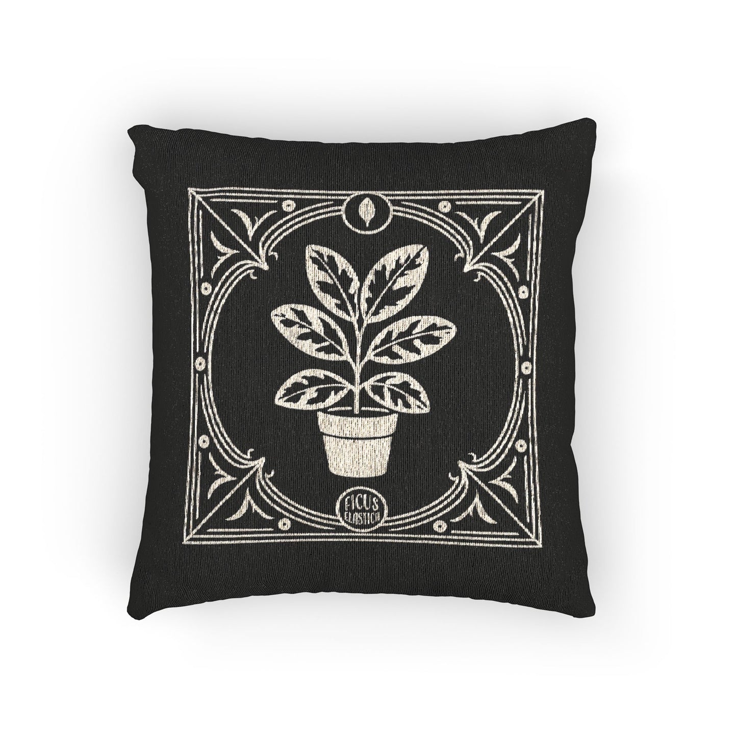 Rubber Plant Woven Pillow