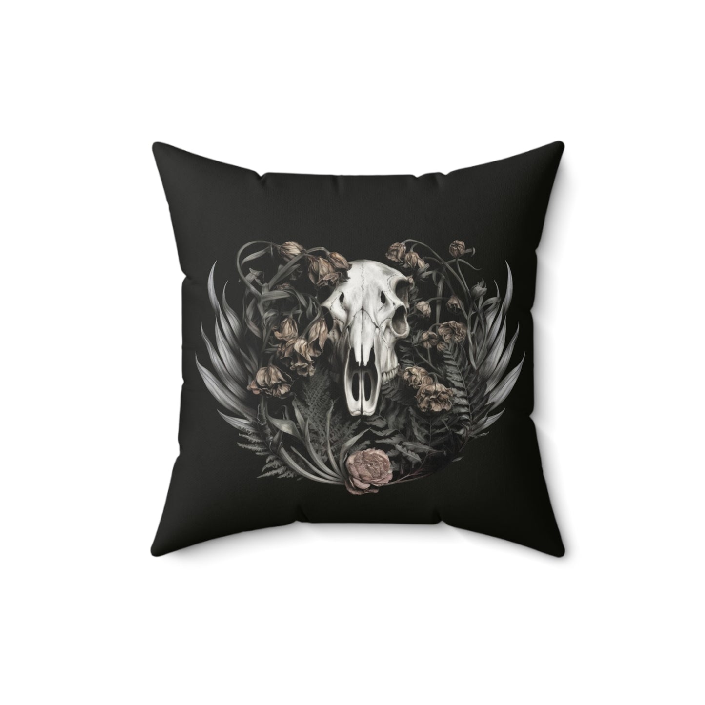 C-2 Botanical Ram Skull Faux Suede
