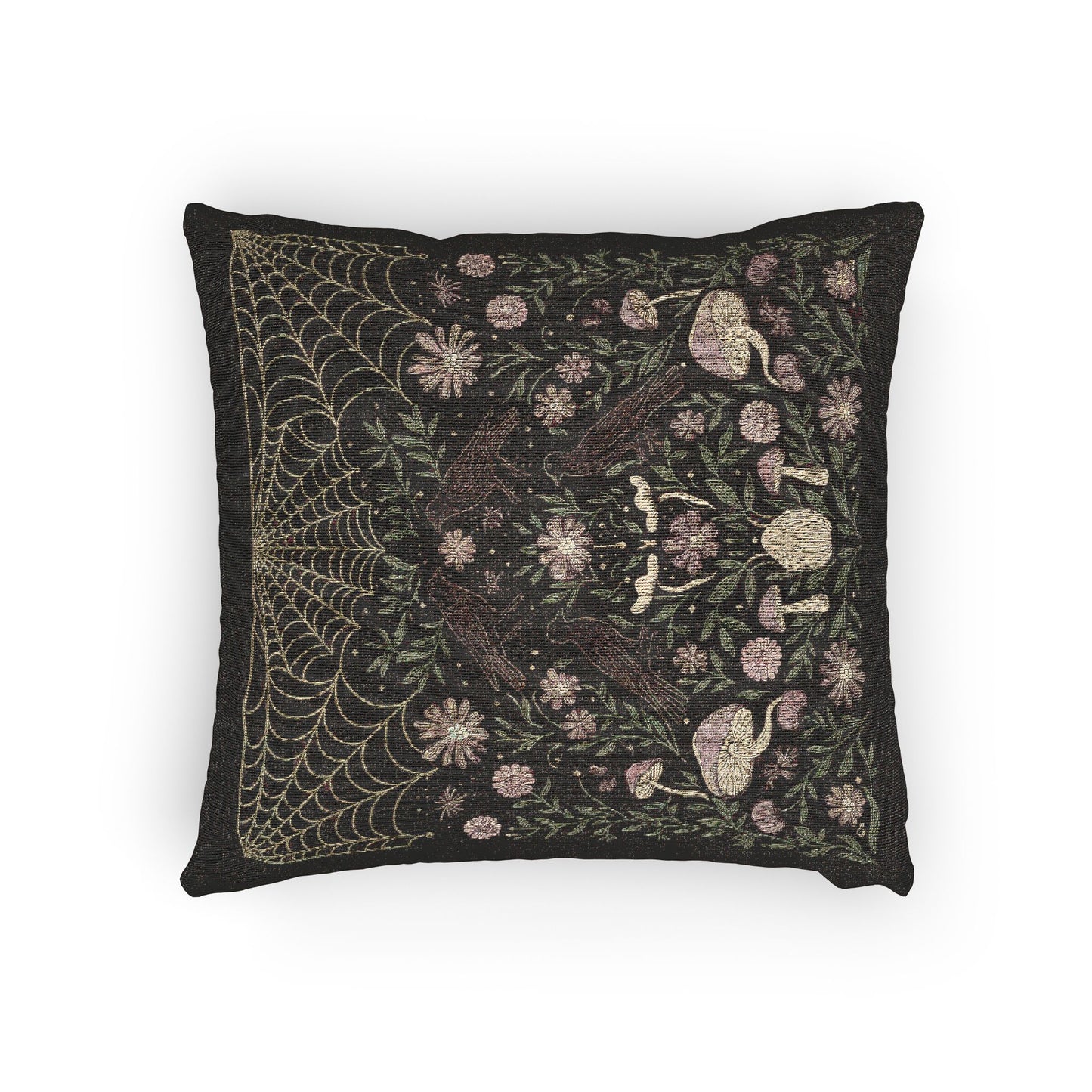 Raven Spider Woven Pillow