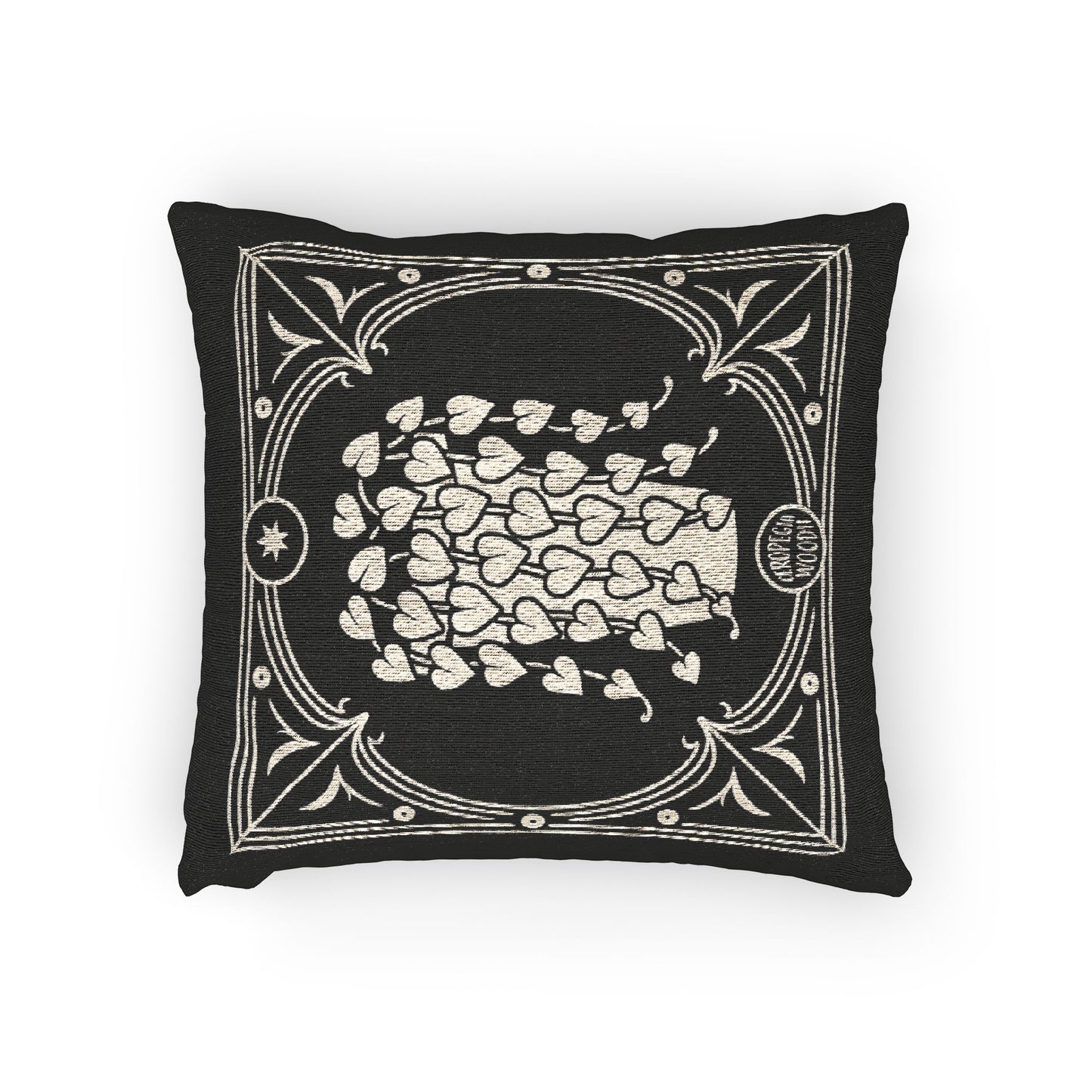 C-23 String Of Hearts Fig Woven Pillow to clean