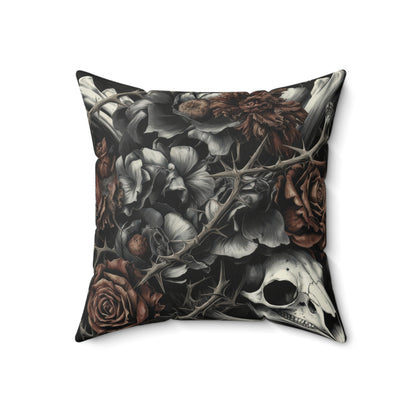Raven Skull & Roses Faux Suede