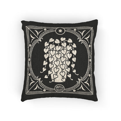 C-23 String Of Hearts Fig Woven Pillow to clean