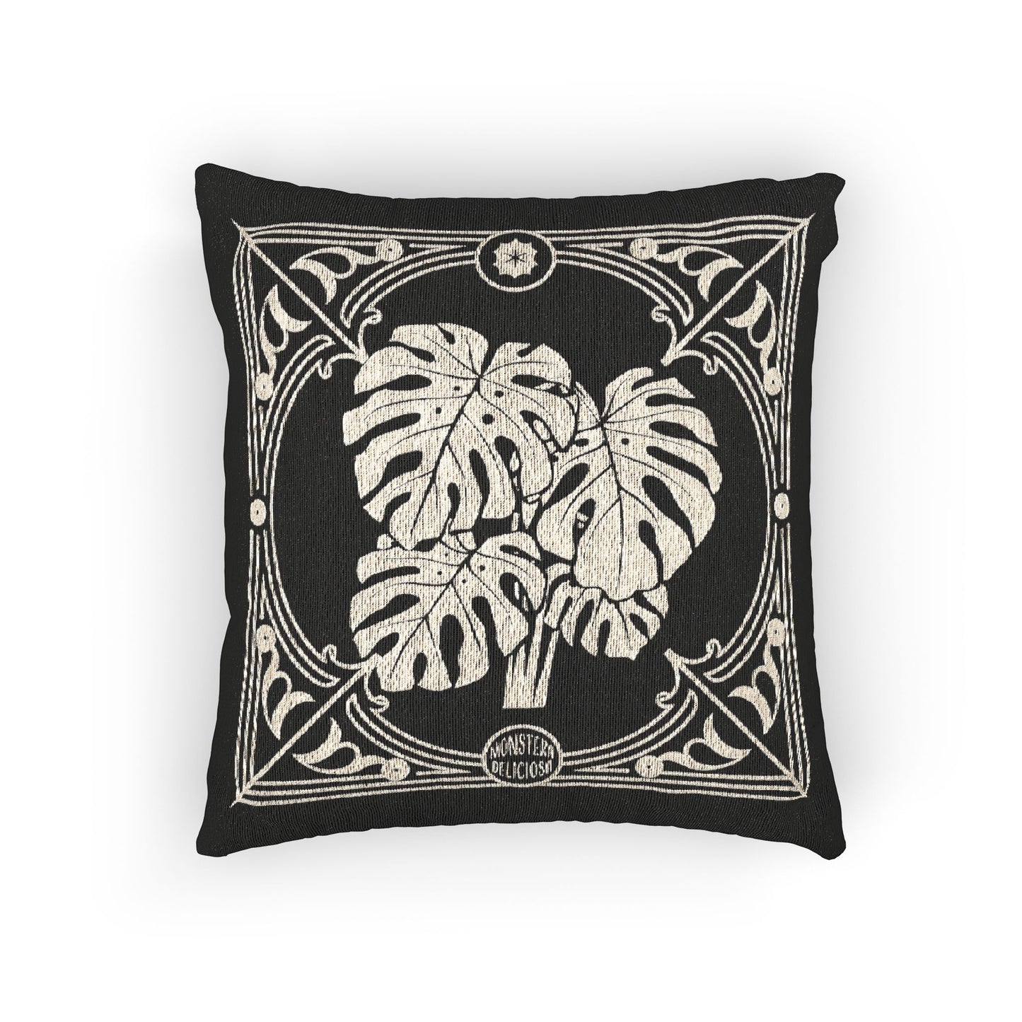 C-14 Monstera Woven Pillow