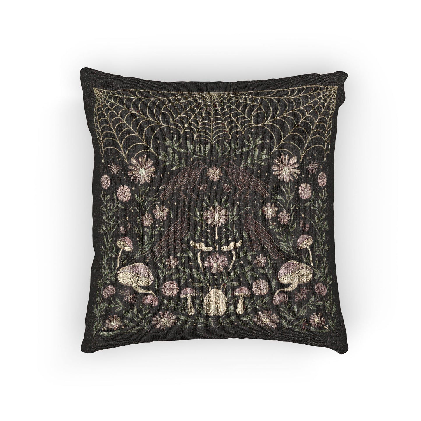 Raven Spider Woven Pillow
