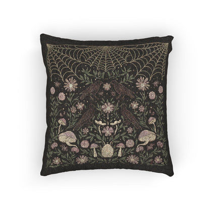Raven Spider Woven Pillow