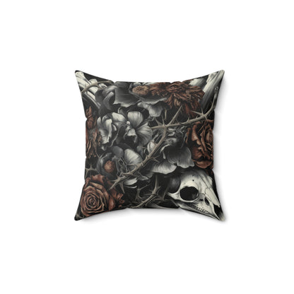 Raven Skull & Roses Faux Suede