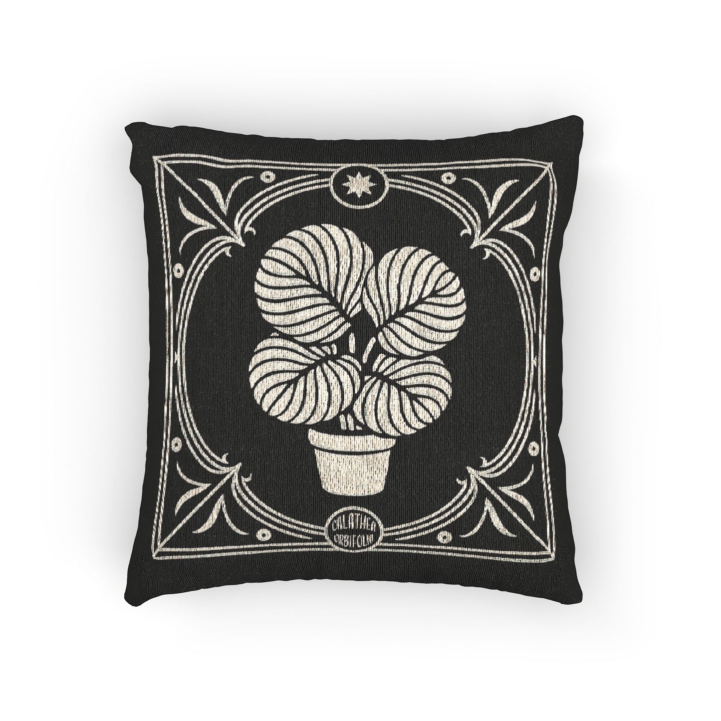 Calathea Orbifolia Woven Pillow