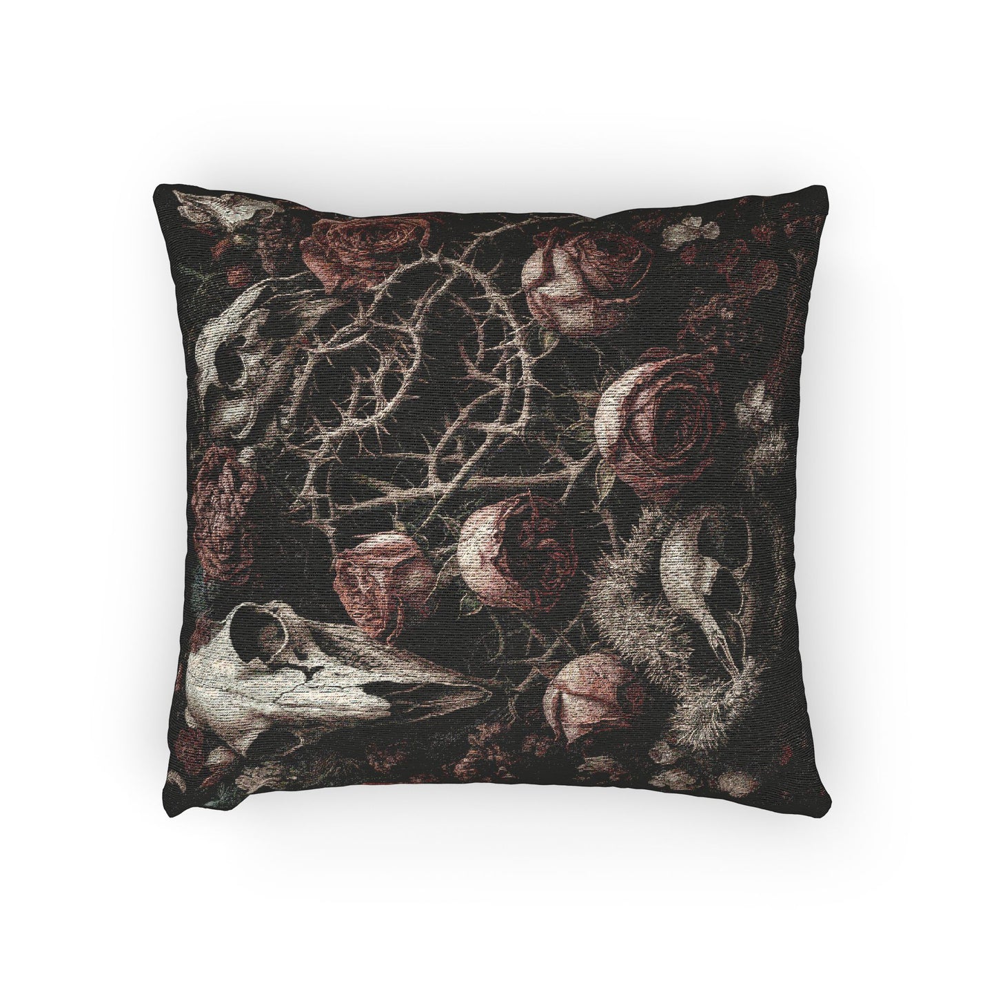 C-8 Roses & Bones Woven Pillow