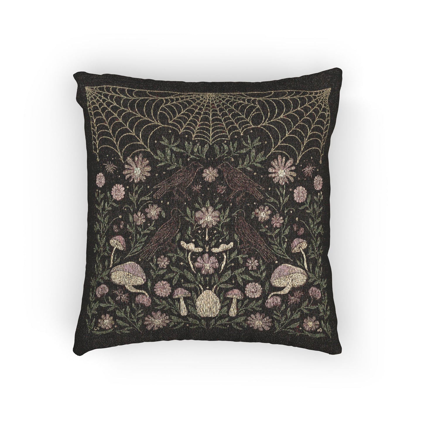 Raven Spider Woven Pillow