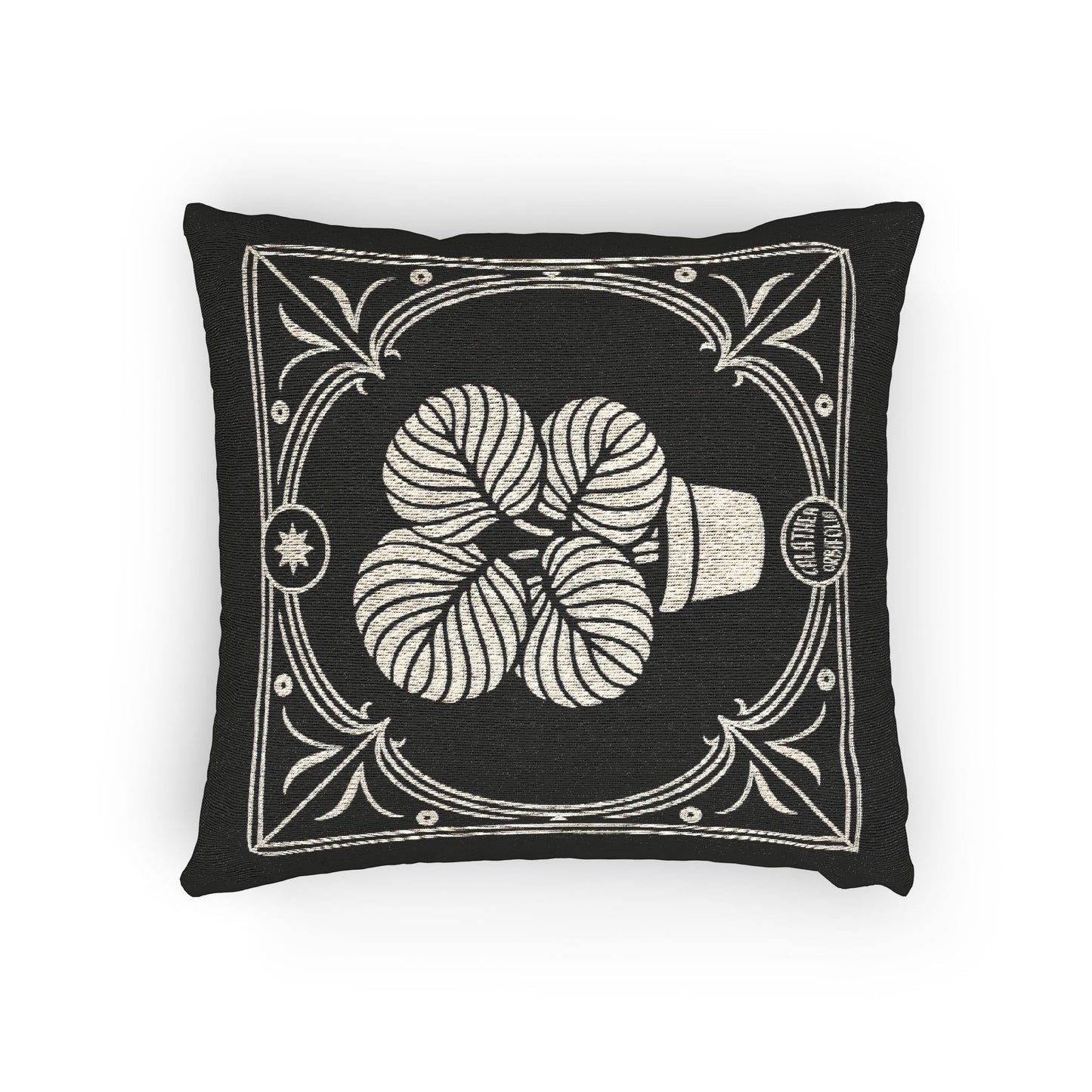 Calathea Orbifolia Woven Pillow