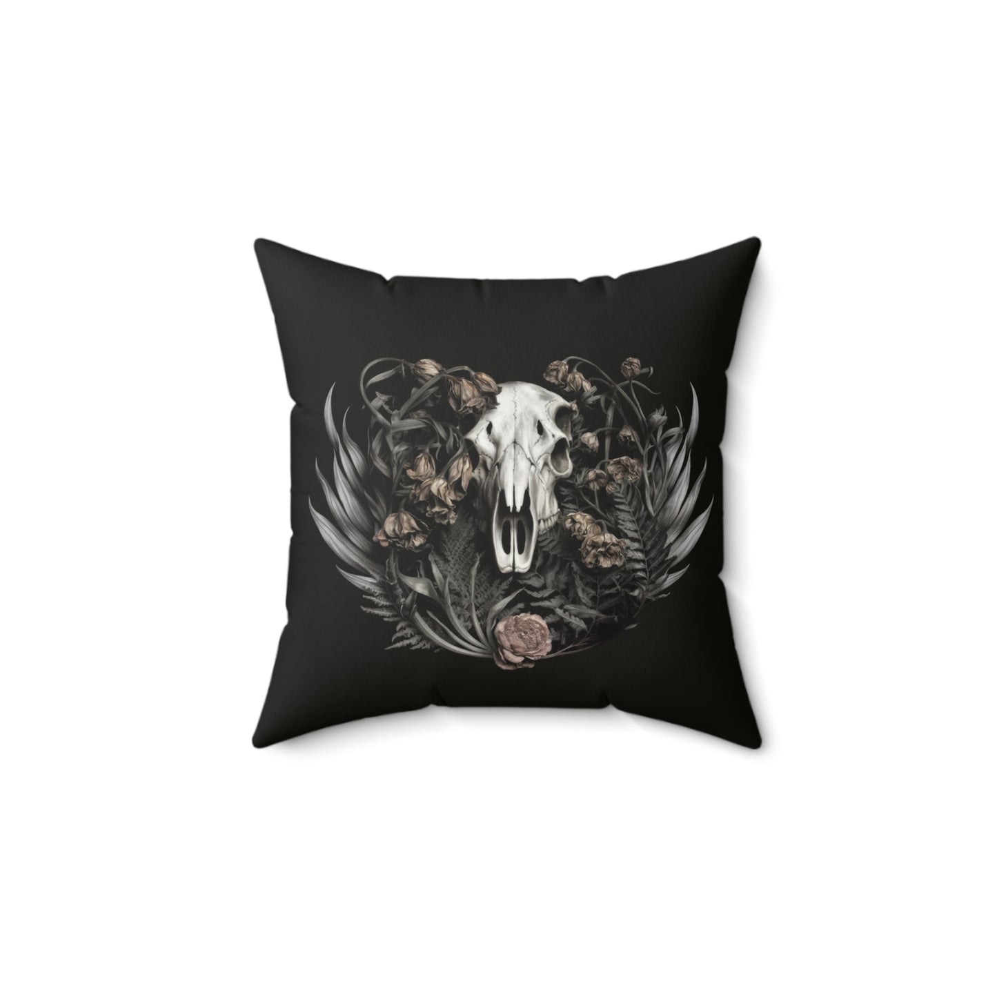 C-2 Botanical Ram Skull Faux Suede