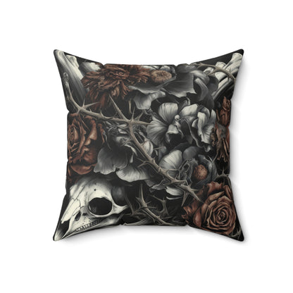 Raven Skull & Roses Faux Suede