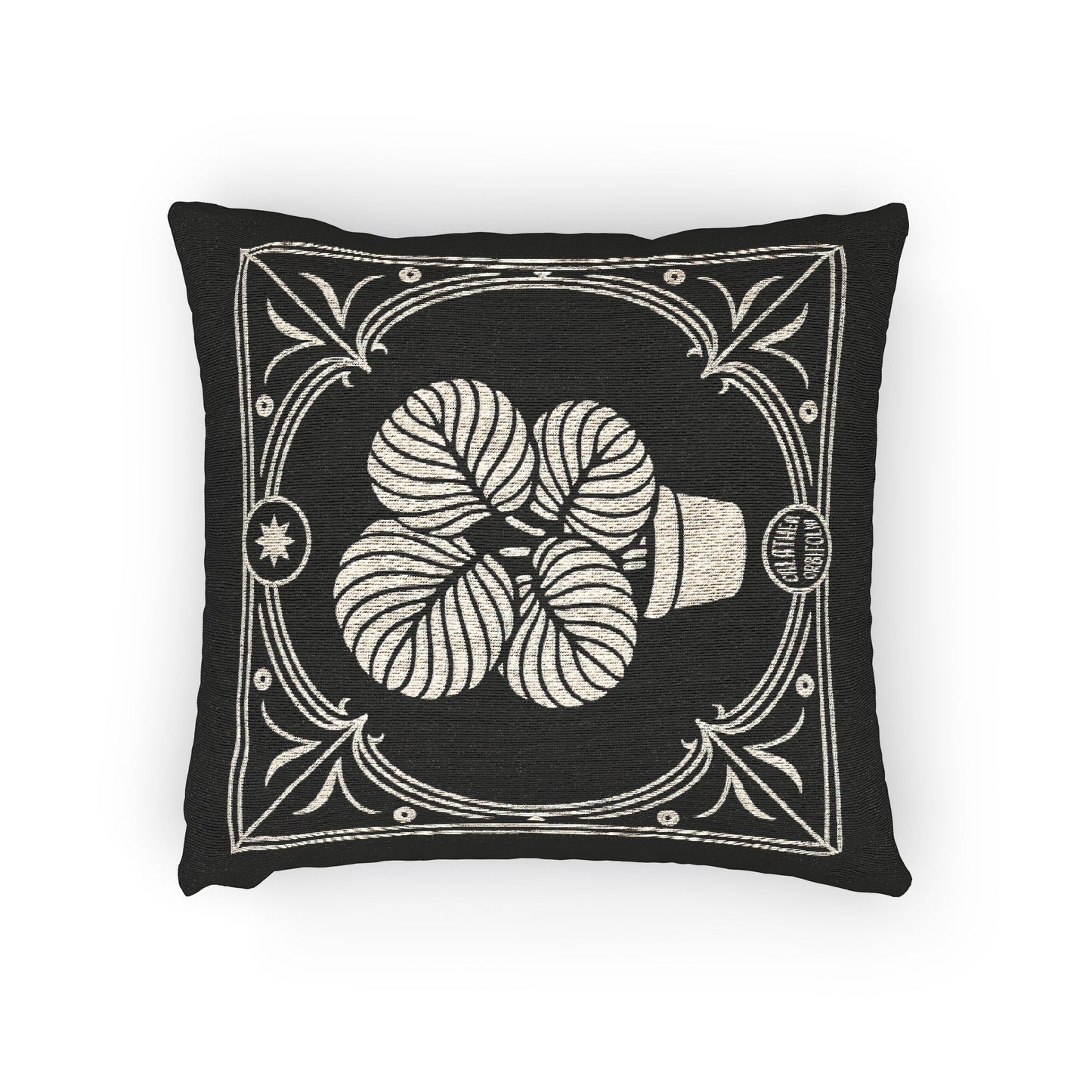 Calathea Orbifolia Woven Pillow
