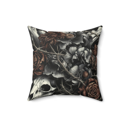 Raven Skull & Roses Faux Suede