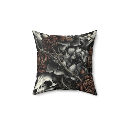 Raven Skull & Roses Faux Suede
