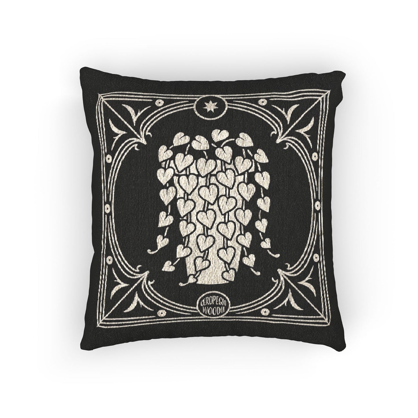 C-23 String Of Hearts Fig Woven Pillow to clean