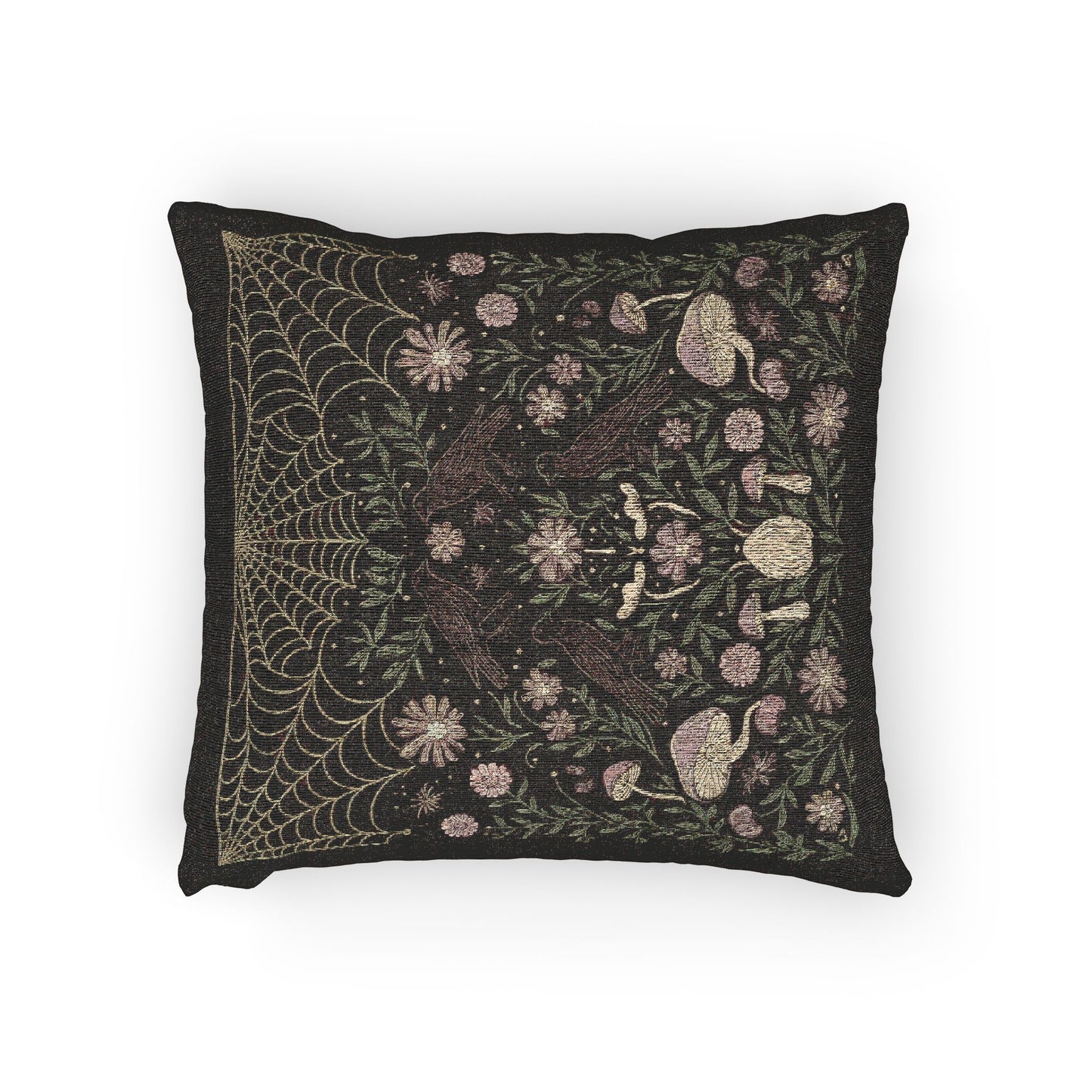 Raven Spider Woven Pillow
