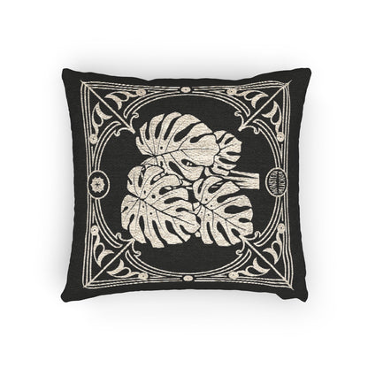C-14 Monstera Woven Pillow