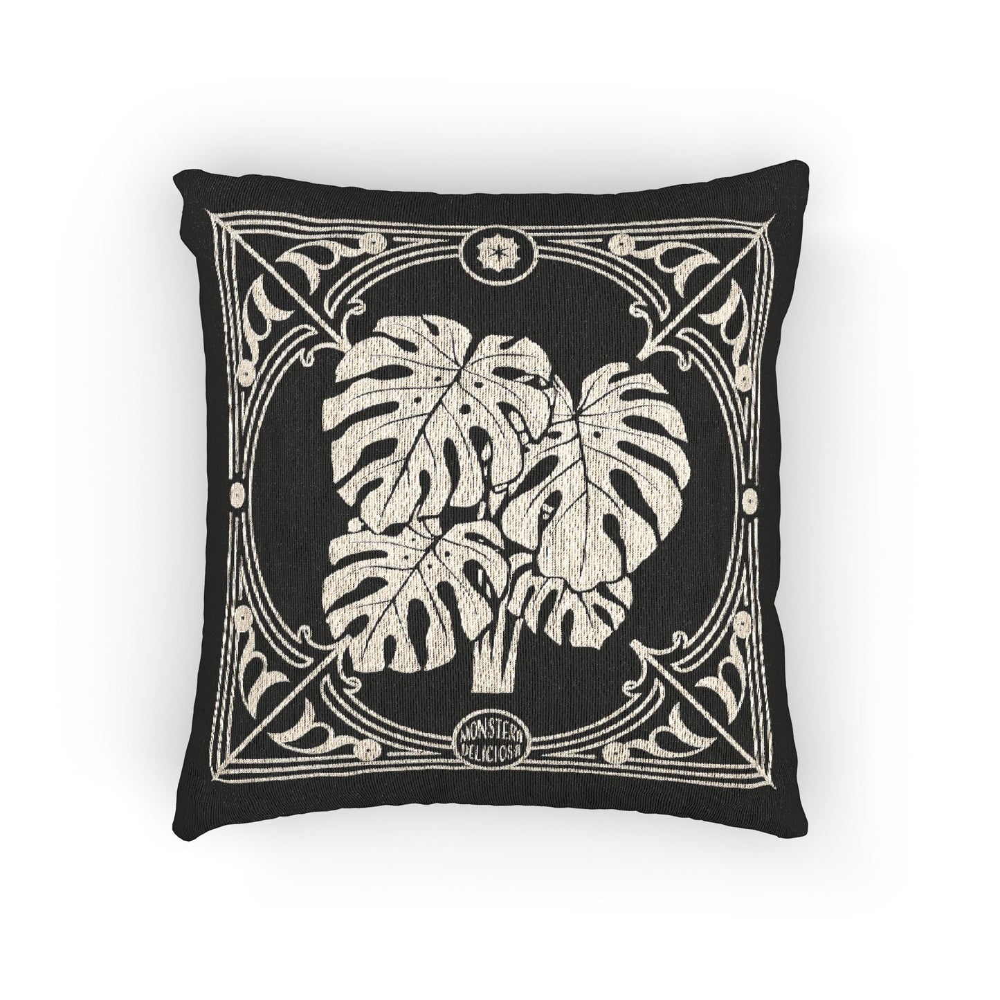 C-14 Monstera Woven Pillow