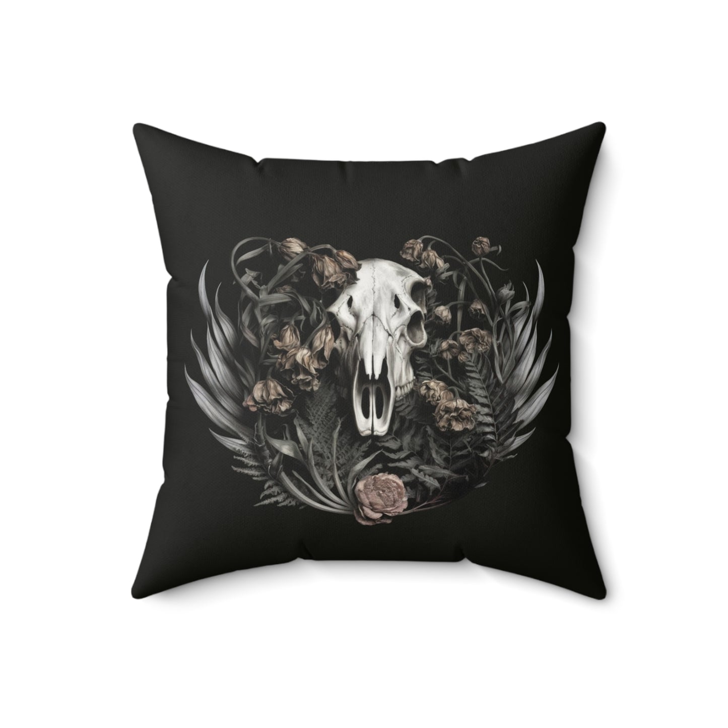 C-2 Botanical Ram Skull Faux Suede