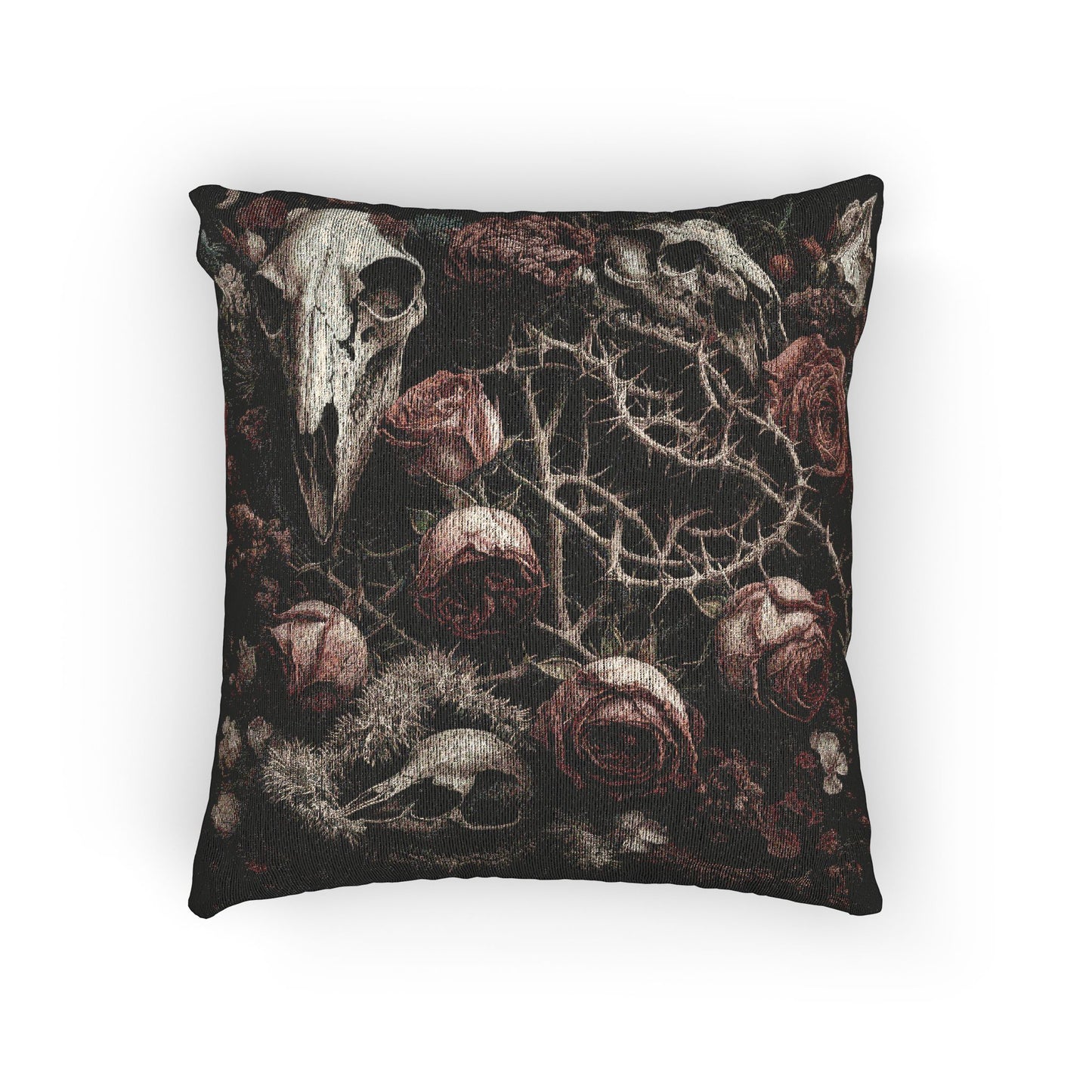 C-8 Roses & Bones Woven Pillow