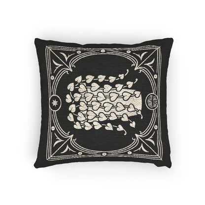 C-23 String Of Hearts Fig Woven Pillow to clean