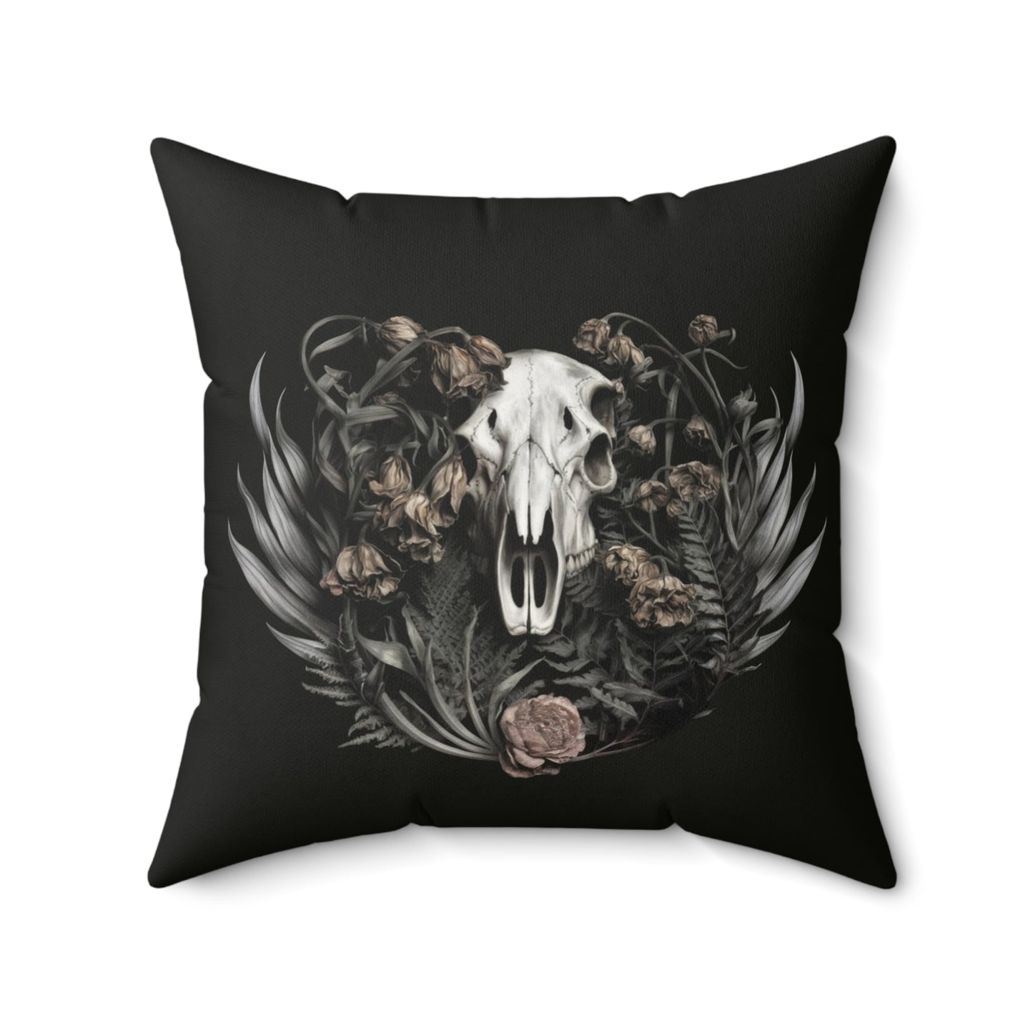 C-2 Botanical Ram Skull Faux Suede