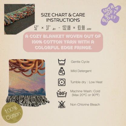 Flying Spaghetti Monster Tapestry Woven Wall Art, Cosmic Space Blanket, Funny Ramen Pasta Noodle Blanket, Whimsical Decor Large Wall Hanging