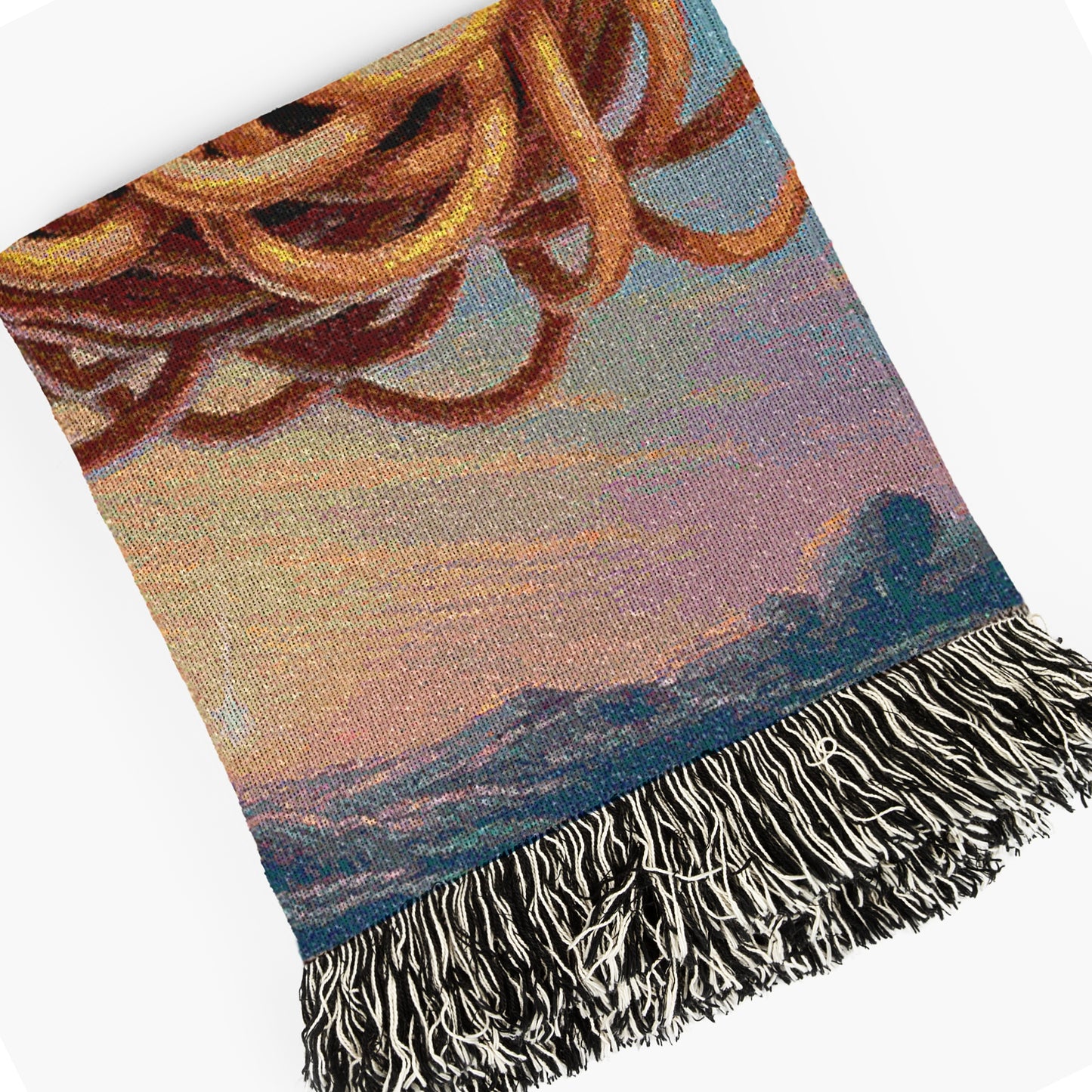 Flying Spaghetti Monster Tapestry Woven Wall Art, Cosmic Space Blanket, Funny Ramen Pasta Noodle Blanket, Whimsical Decor Large Wall Hanging