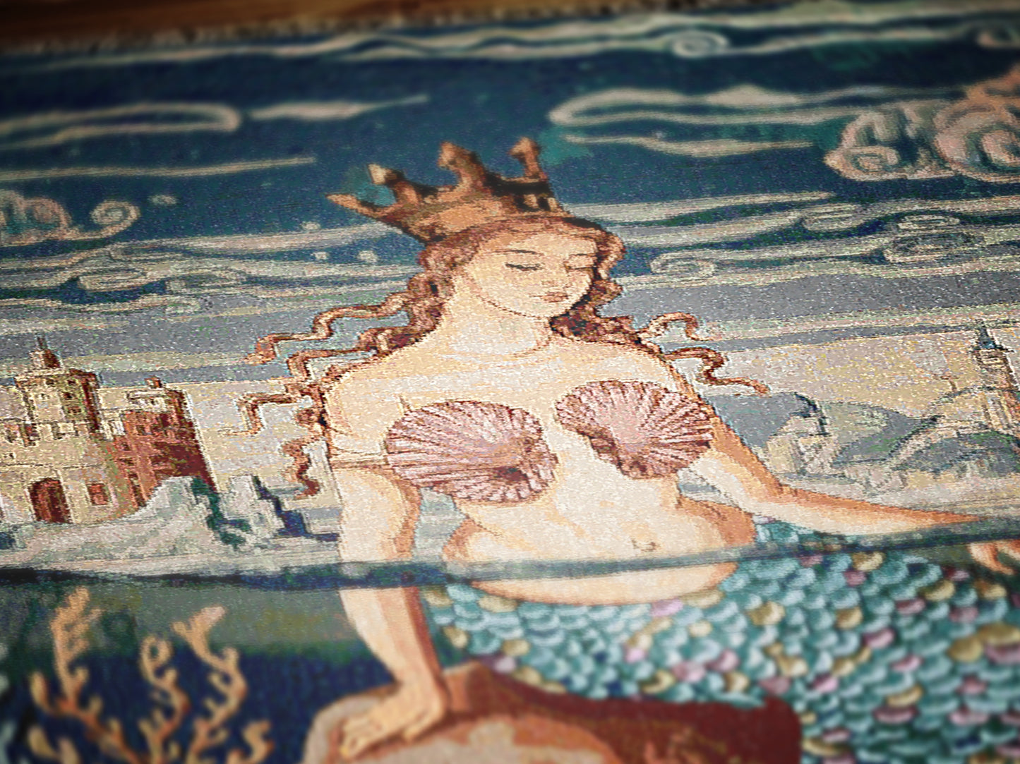 Mermaid Woven Blanket, Cozy Throw for Beach Lovers, Nautical Home Decor, Gift for Sea Enthusiasts, Whimsigoth Decor