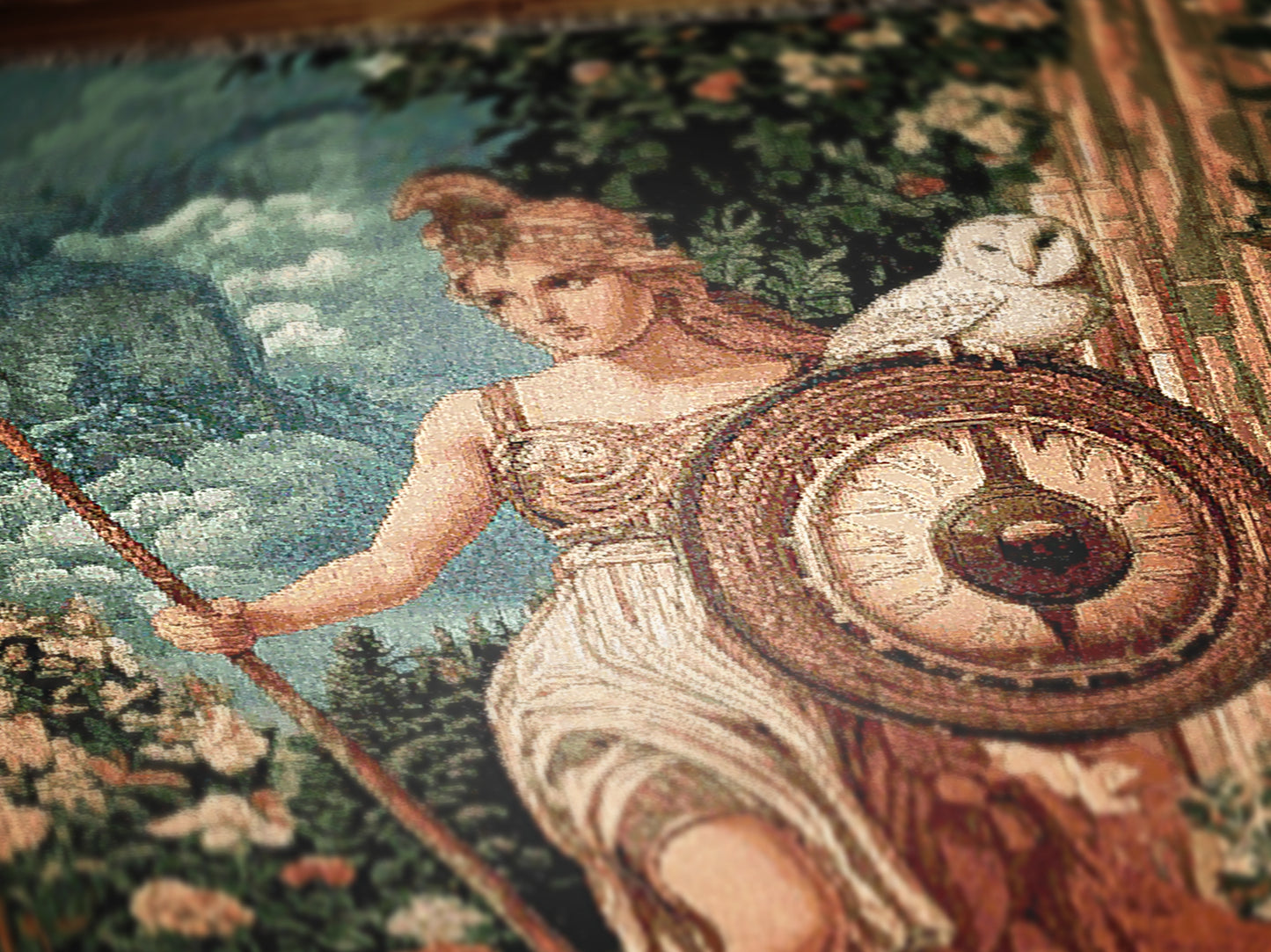 Athena Woven Blanket, Greek Mythology Goddess of Wisdom, Large Wall Tapestry, Witchcore Throw Blanket Couch, Whimsigoth Decor