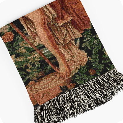 Athena Woven Blanket, Greek Mythology Goddess of Wisdom, Large Wall Tapestry, Witchcore Throw Blanket Couch, Whimsigoth Decor