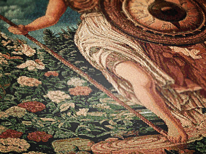 Athena Woven Blanket, Greek Mythology Goddess of Wisdom, Large Wall Tapestry, Witchcore Throw Blanket Couch, Whimsigoth Decor