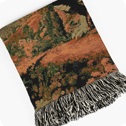 Funny Knight On Dinosaur Woven Blanket, Medieval Wall Art, Fantasy Large Wall Tapestry, Renaissance Fair Castlecore Decor, Baby Nursery Gift