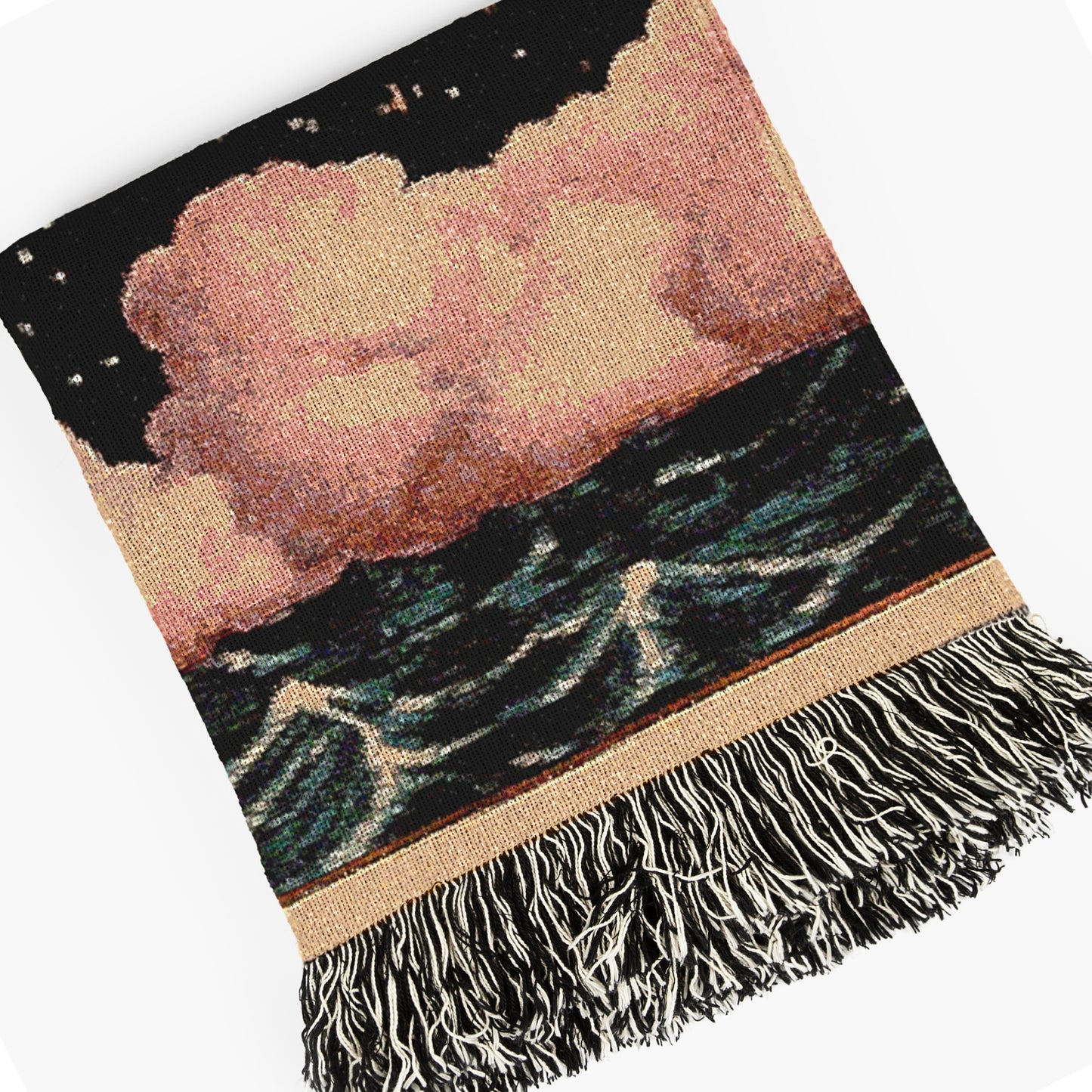 Celestial Whale Woven Blanket Large Tapestry, Whimsigoth Decor Antique Woven Wall Art Tapestry, Boho Throw, Sun Moon Picnic Blanket