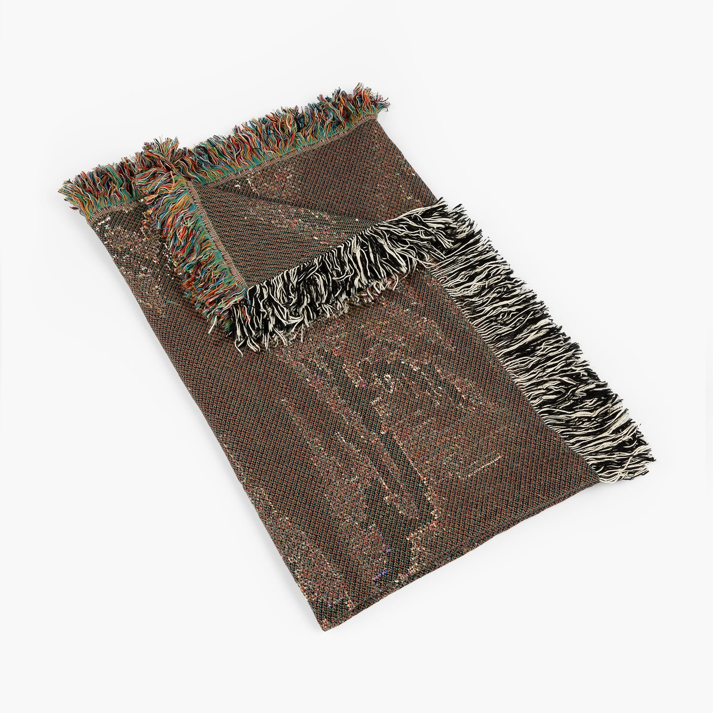 Retro Blue Mothman Jacquard Woven Blanket, Point Pleasant West Virginia Cryptid Throw, Spooky Monster Decor, Cryptozoology Gift