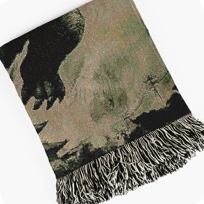 Kaiju Gamera Tapestry, Japanese Woven Wall Art, Large Tokusatsu Fantasy Woven Throw, Gamera Poster Throw, Kaiju Picnic Blanket