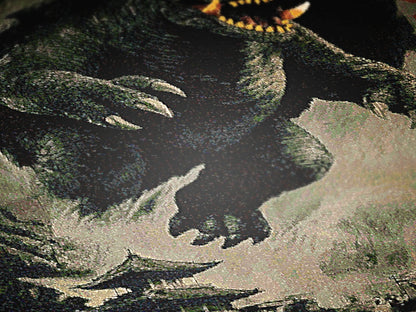 Kaiju Gamera Tapestry, Japanese Woven Wall Art, Large Tokusatsu Fantasy Woven Throw, Gamera Poster Throw, Kaiju Picnic Blanket