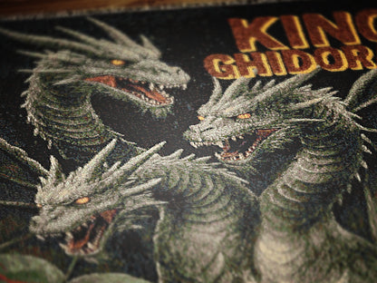 King Ghidorah Blanket, Japanese Woven Wall Art, Large Tokusatsu Fantasy Woven Throw, Gamera Poster Throw, Kaiju Picnic Blanket