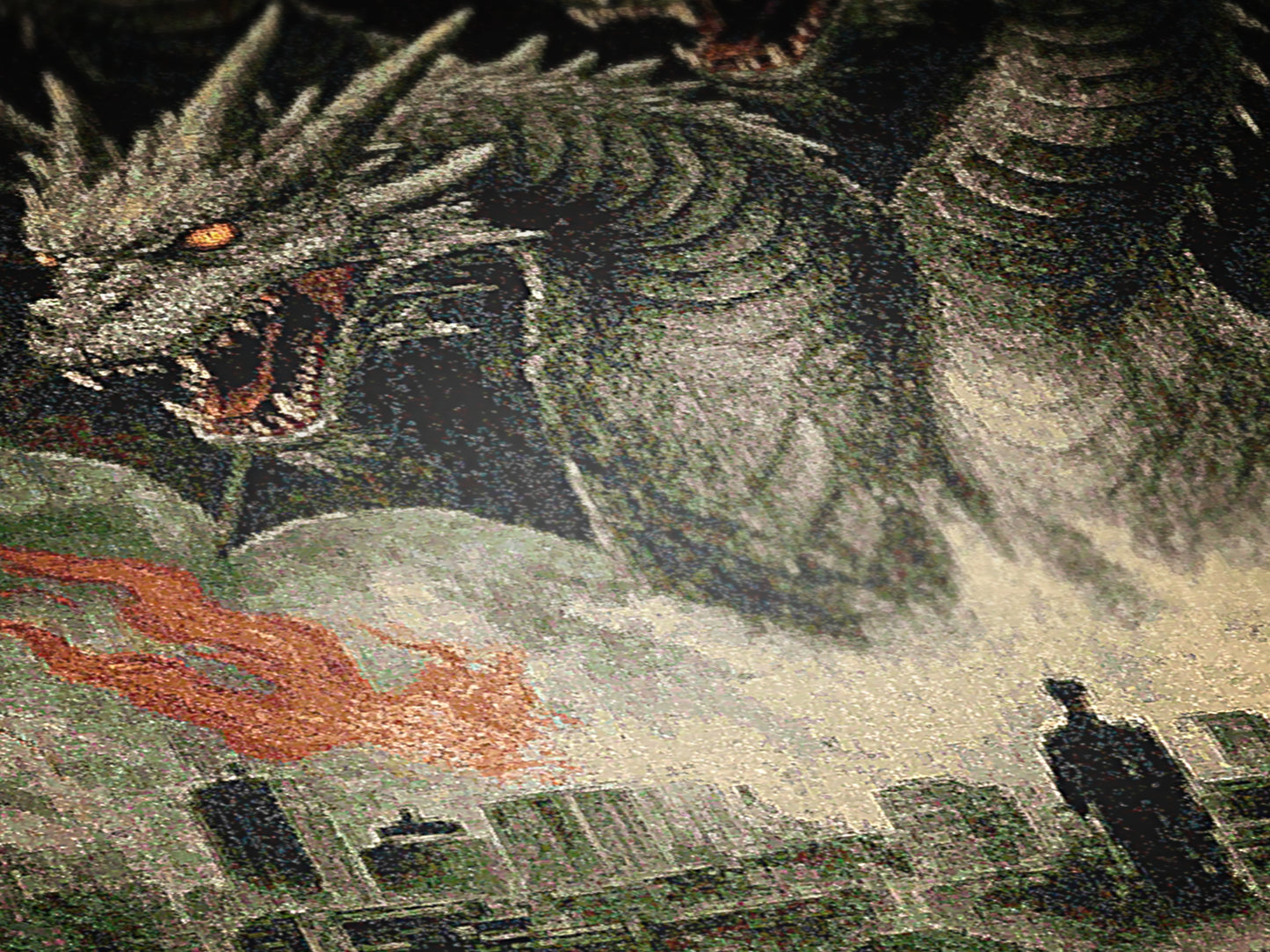 King Ghidorah Blanket, Japanese Woven Wall Art, Large Tokusatsu Fantasy Woven Throw, Gamera Poster Throw, Kaiju Picnic Blanket