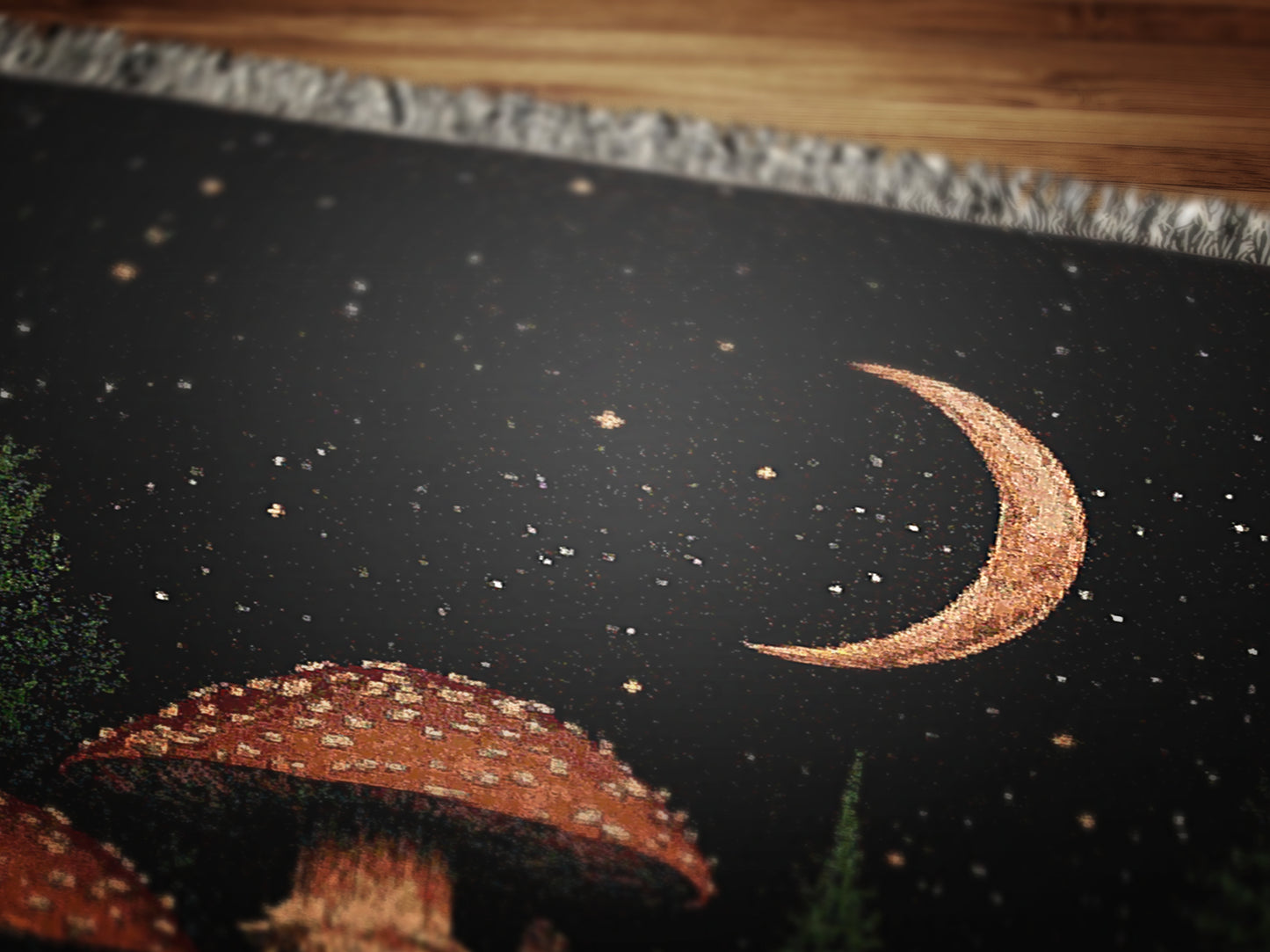 Cottagecore Mushroom Forest Tapestry Blanket, Vintage Floral Woodland Wall Art, Forestcore Whimsigoth Decor Large Woven Throw