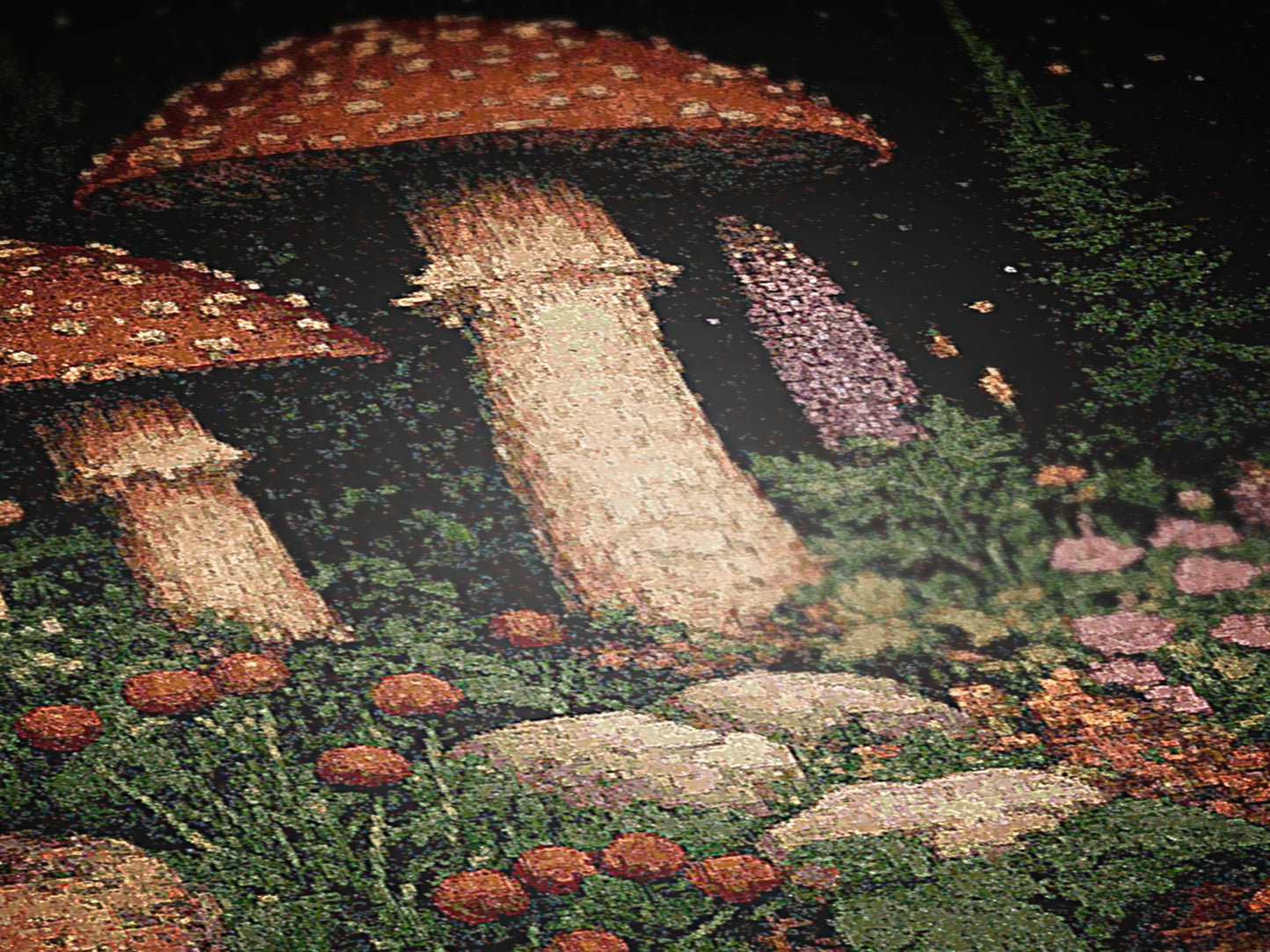 Cottagecore Mushroom Forest Tapestry Blanket, Vintage Floral Woodland Wall Art, Forestcore Whimsigoth Decor Large Woven Throw