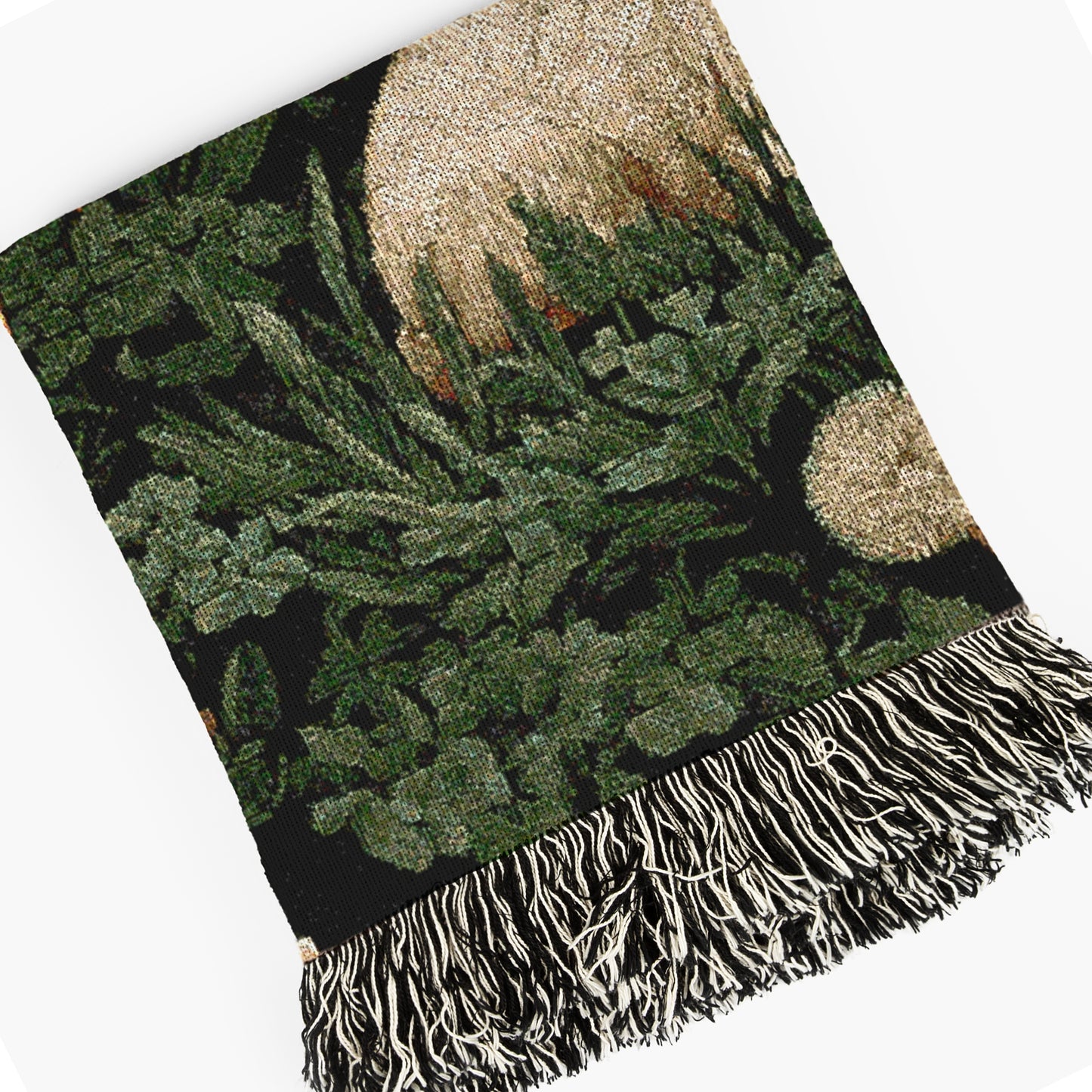 Botanical Rabbit Woven Throw Blanket, Antique Floral Forest Wall Art, Large Wall Tapestry, Whimsigoth Nature Decor, Medieval Bunny Tapestry