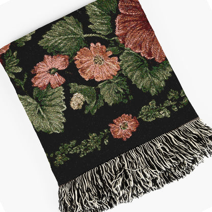 Possum Tapestry Blanket, Cottagecore Home Decor, Floral Botanical Woven Wall Hanging, Large Wall Tapestry, Opposum Picnic Blanket