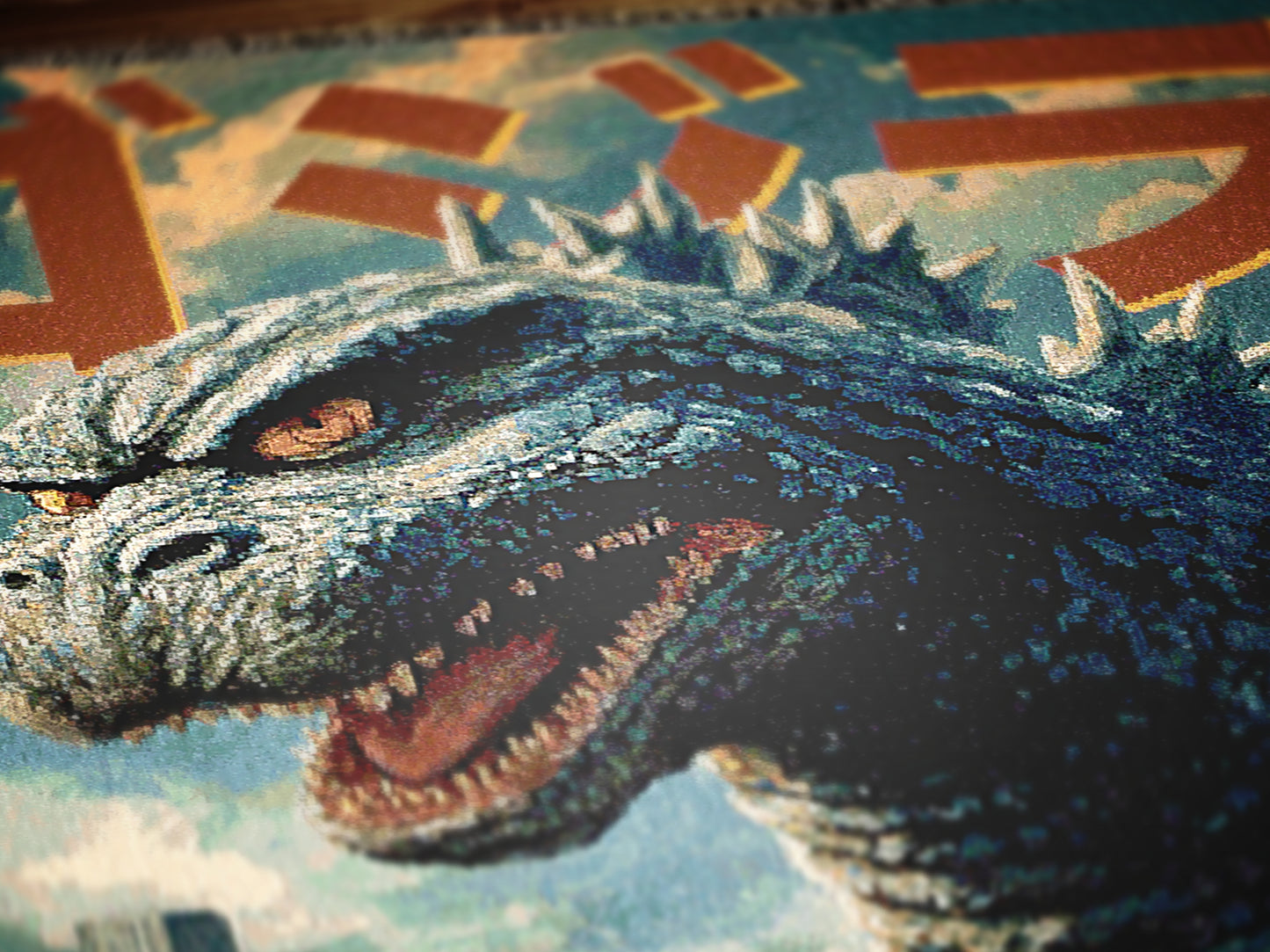 Godzilla Tapestry Blanket, Japanese Woven Wall Art, Large Tokusatsu Gojira Fantasy Tapestry, Gamera Poster Throw, Kaiju Picnic Blanket