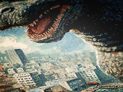 Godzilla Tapestry Blanket, Japanese Woven Wall Art, Large Tokusatsu Gojira Fantasy Tapestry, Gamera Poster Throw, Kaiju Picnic Blanket